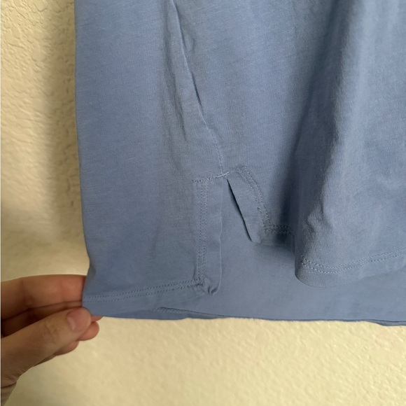 Eileen Fisher Organic Cotton Jersey V-Neck Tee XS Blue - Picture 5 of 9